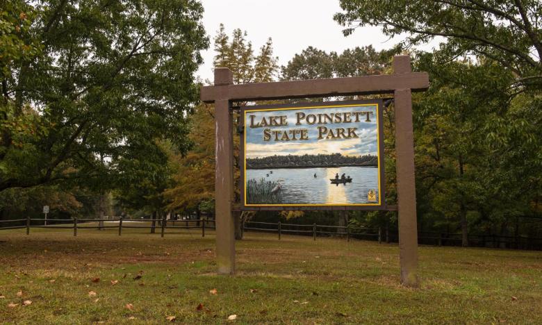 Sign for Lake Poinsett State Park. Photo by Kirk Jordan.
